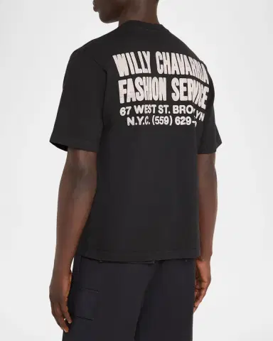 Willy Chavarria Men's Fashion Service Cotton T-Shirt | Thumbnail 3