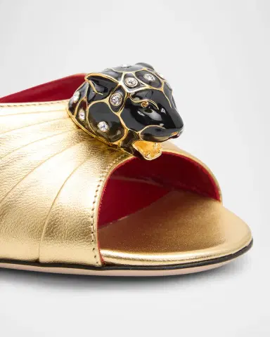 Valentino Garavani 55mm Panthea Embellished Metallic Leather Mules | Thumbnail 5