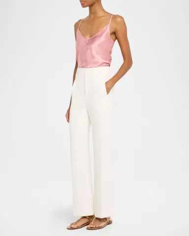 Veronica Beard Toby V-Neck Satin Top | Thumbnail 2