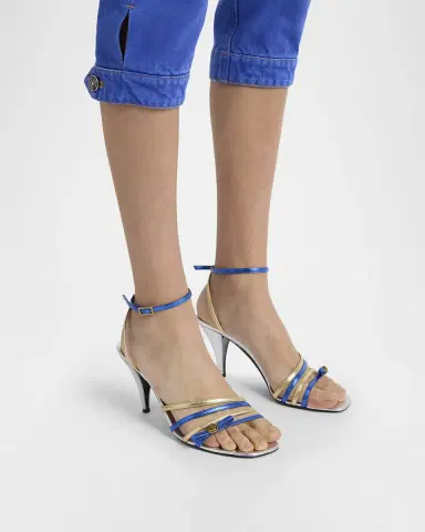 Versace 80mm Medusa Metallic Laminated Leather Sandals | Thumbnail 2 Versace 80mm Medusa Metallic Laminated Leather Sandals | Thumbnail 2