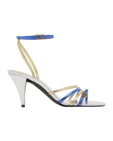 Versace 80mm Medusa Metallic Laminated Leather Sandals | Thumbnail 1 Versace 80mm Medusa Metallic Laminated Leather Sandals | Thumbnail 1