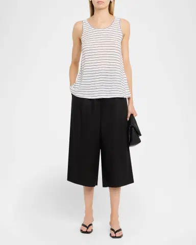 Eileen Fisher Striped Organic Linen Knit Tank Top | Thumbnail 2