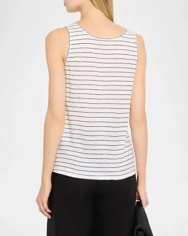 Eileen Fisher Striped Organic Linen Knit Tank Top | Thumbnail 3