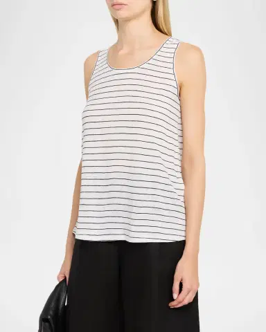 Eileen Fisher Striped Organic Linen Knit Tank Top | Thumbnail 4
