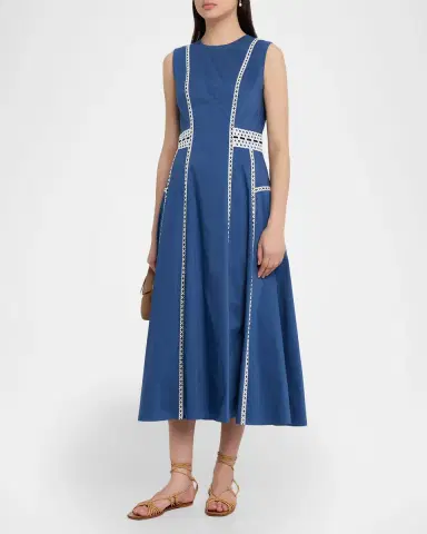 Tanya Taylor Sloane Embroidered Midi Dress | Thumbnail 4