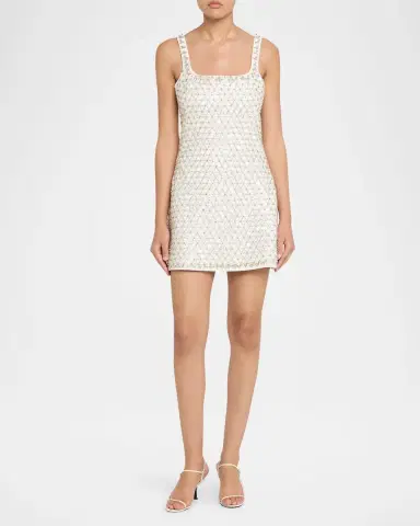 Simkhai Beaded Rhinestone Crepe Mini Dress | Thumbnail 2 Simkhai Beaded Rhinestone Crepe Mini Dress | Thumbnail 2