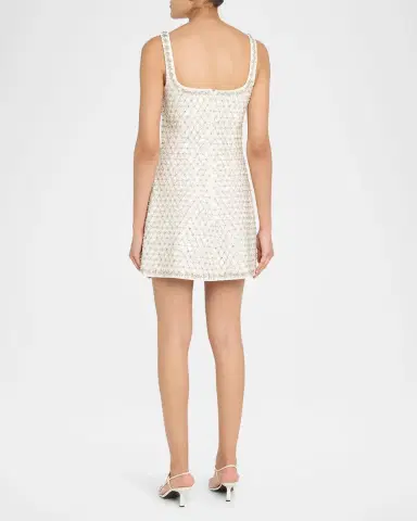 Simkhai Beaded Rhinestone Crepe Mini Dress | Thumbnail 3 Simkhai Beaded Rhinestone Crepe Mini Dress | Thumbnail 3