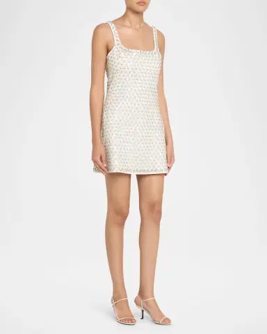 Simkhai Beaded Rhinestone Crepe Mini Dress | Thumbnail 4 Simkhai Beaded Rhinestone Crepe Mini Dress | Thumbnail 4