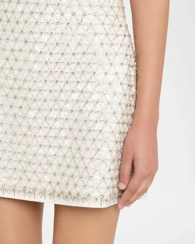 Simkhai Beaded Rhinestone Crepe Mini Dress | Thumbnail 5 Simkhai Beaded Rhinestone Crepe Mini Dress | Thumbnail 5