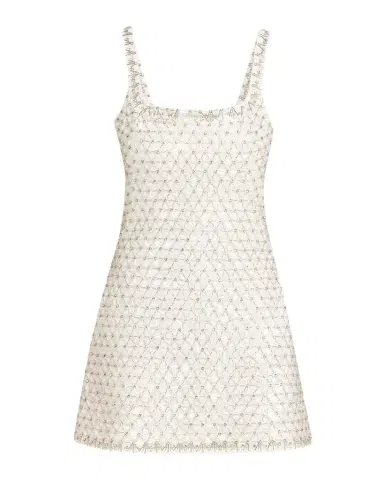 Simkhai Beaded Rhinestone Crepe Mini Dress | Thumbnail 1 Simkhai Beaded Rhinestone Crepe Mini Dress | Thumbnail 1