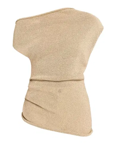 A.L.C. Joni Draped One-Shoulder Metallic Knit Top | Thumbnail 1