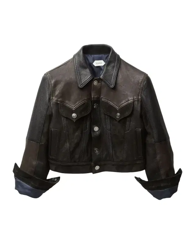 Versace Slim Leather Patchwork Jacket
