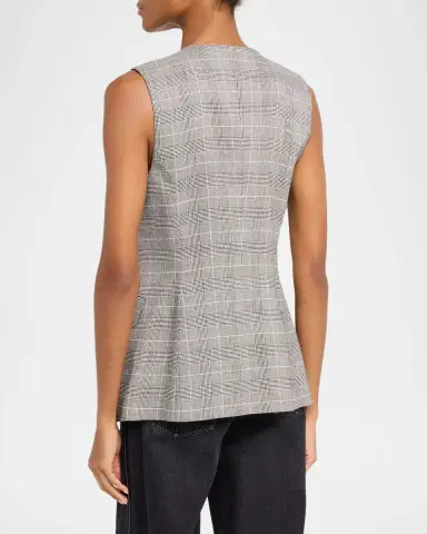 Veronica Beard Lois Tailored Plaid Vest | Thumbnail 3