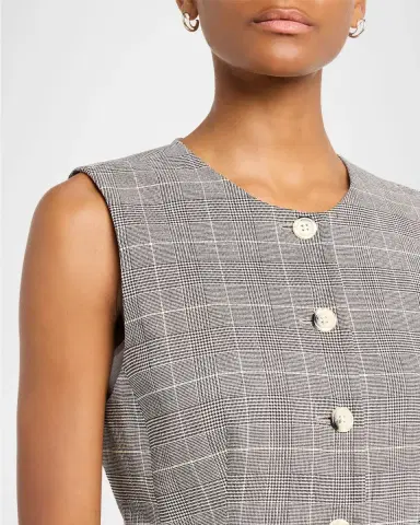 Veronica Beard Lois Tailored Plaid Vest | Thumbnail 5