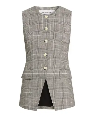 Veronica Beard Lois Tailored Plaid Vest | Thumbnail 1
