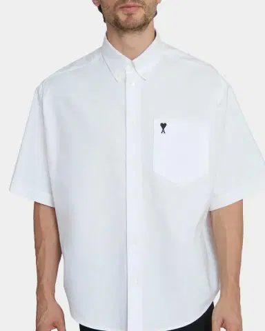 AMI PARIS Men's Ami de Coeur Cotton Short-Sleeve Shirt | Thumbnail 5 AMI PARIS Men's Ami de Coeur Cotton Short-Sleeve Shirt | Thumbnail 5