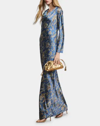 Veronica Beard Ember Long-Sleeve Silk-Blend Dress | Thumbnail 2