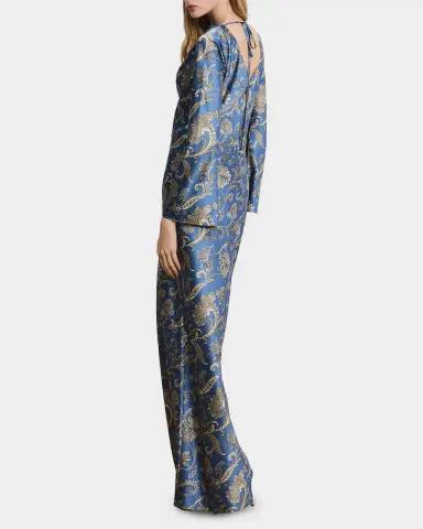 Veronica Beard Ember Long-Sleeve Silk-Blend Dress | Thumbnail 3