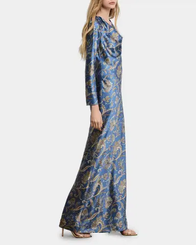 Veronica Beard Ember Long-Sleeve Silk-Blend Dress | Thumbnail 4