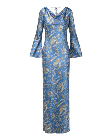 Veronica Beard Ember Long-Sleeve Silk-Blend Dress | Thumbnail 1
