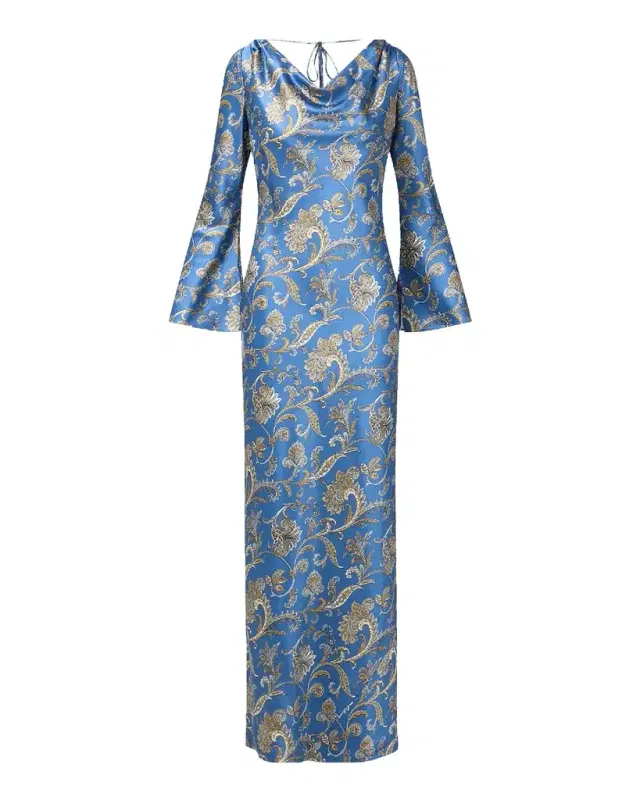 Ember Long-Sleeve Silk-Blend Dress