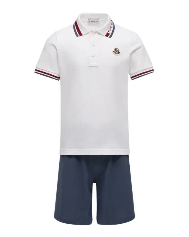 Moncler Boy 's Stretch Cotton Pique Polo and Shorts Set, Size -14