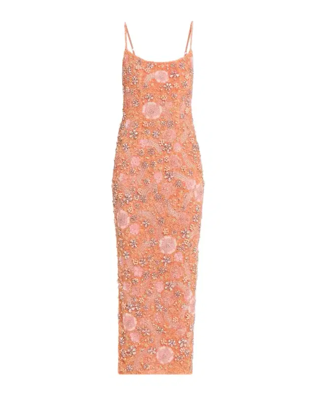 Francesca Flower Embellished Column Dress
