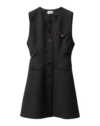 Versace Grain De Poudre Wool Mini Dress | Thumbnail 1 Versace Grain De Poudre Wool Mini Dress | Thumbnail 1