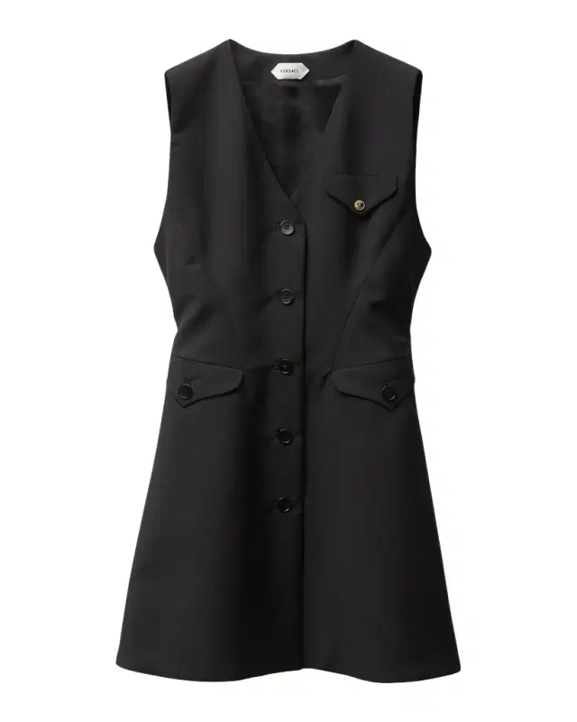 Versace Grain De Poudre Wool Mini Dress
