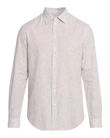 Emporio Armani Men's Cotton and Linen Fine-Stripe Sport Shirt | Thumbnail 1 Emporio Armani Men's Cotton and Linen Fine-Stripe Sport Shirt | Thumbnail 1