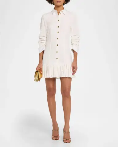 Cinq à Sept Luca Drapey Crepe Mini Shirtdress | Thumbnail 2 Cinq à Sept Luca Drapey Crepe Mini Shirtdress | Thumbnail 2