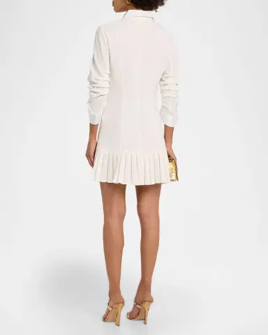 Cinq à Sept Luca Drapey Crepe Mini Shirtdress | Thumbnail 3 Cinq à Sept Luca Drapey Crepe Mini Shirtdress | Thumbnail 3