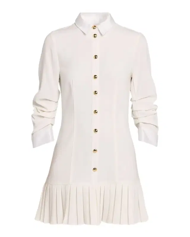Cinq a Sept Luca Drapey Crepe Mini Shirtdress