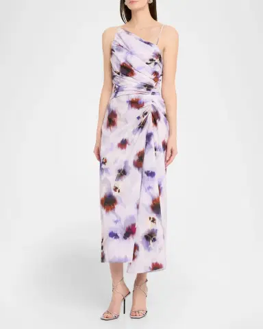 A.L.C. Juno Asymmetric Floral Midi Dress | Thumbnail 4