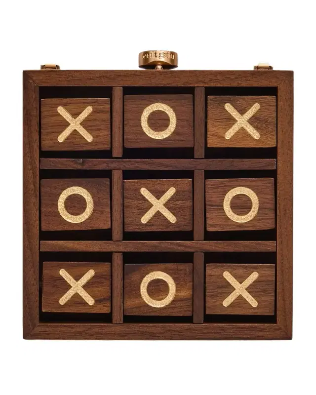 Cult Gaia Tic Tac Toe Wood Clutch Bag