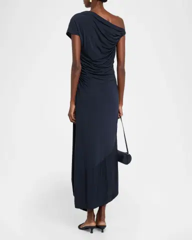 A.L.C. Halle Ruched Asymmetric Jersey Dress | Thumbnail 3 A.L.C. Halle Ruched Asymmetric Jersey Dress | Thumbnail 3
