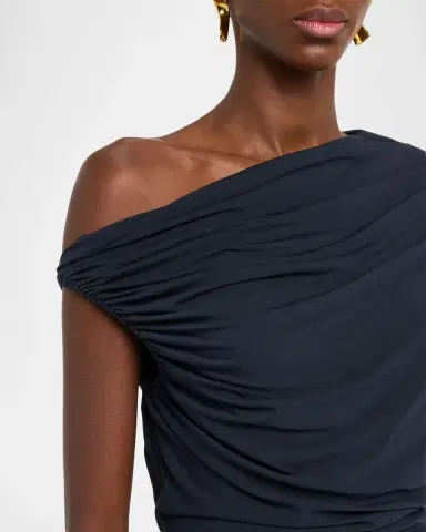 A.L.C. Halle Ruched Asymmetric Jersey Dress | Thumbnail 5 A.L.C. Halle Ruched Asymmetric Jersey Dress | Thumbnail 5