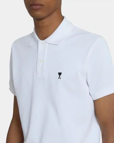 Ami Paris Men's Cotton Pique Ami De Coeur Polo Shirt | Thumbnail 5 Ami Paris Men's Cotton Pique Ami De Coeur Polo Shirt | Thumbnail 5