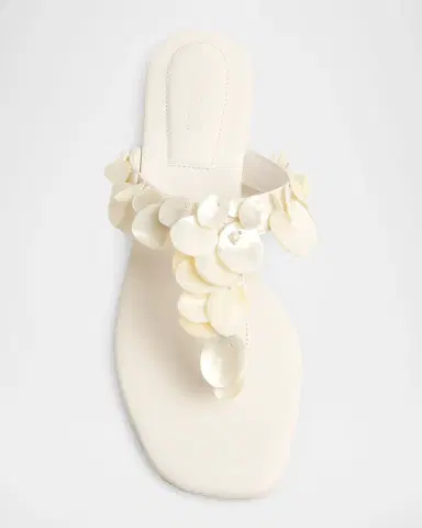 Simkhai Elin Shell Leather Thong Sandals | Thumbnail 3