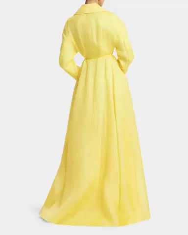 LEO LIN Josephine Tie-Waist A-Line Silk Shirt Gown | Thumbnail 3