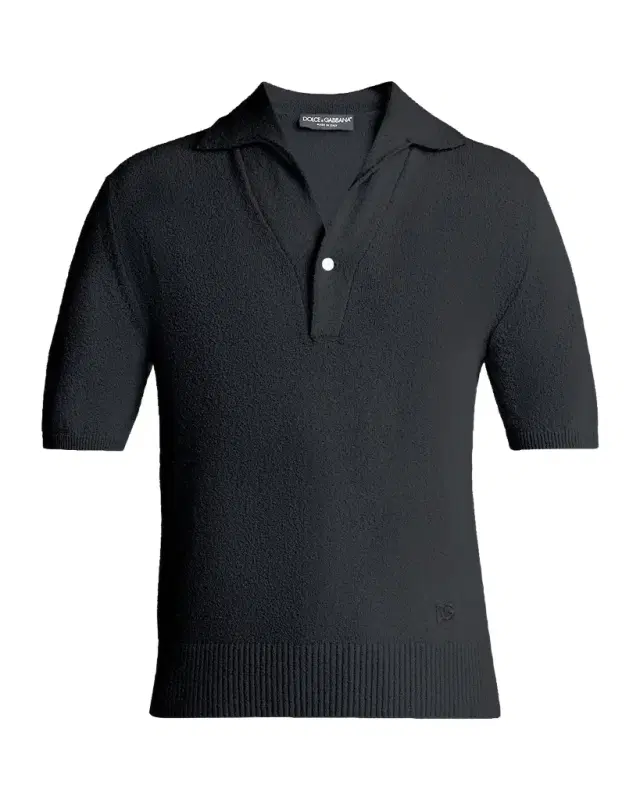 Men 's Texture-Knit V-Neck Polo Shirt