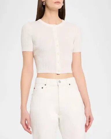 A.L.C. Lottie Textured Crop Cardigan | Thumbnail 4