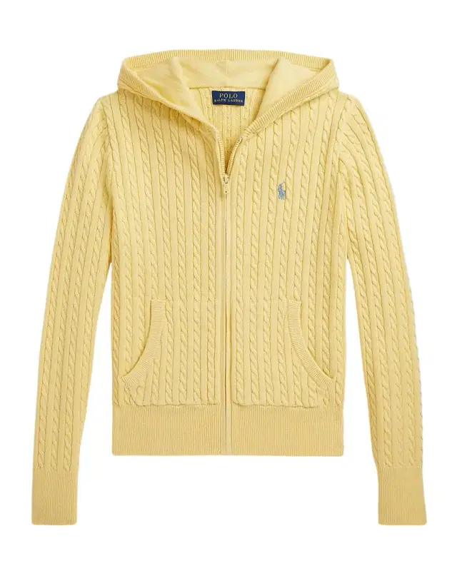Girl 's Mini-Cable Cotton Full-Zip Hoodie, S-XL