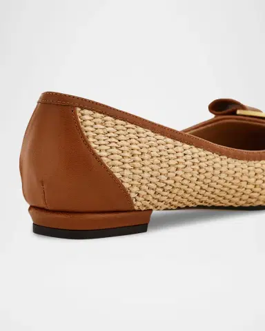 Ferragamo Varina Raffia and Leather Ballerina Flats | Thumbnail 3 Ferragamo Varina Raffia and Leather Ballerina Flats | Thumbnail 3