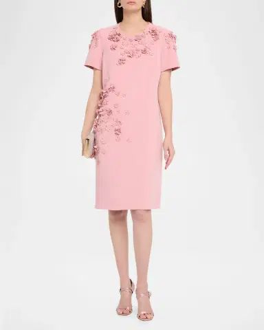 Rickie Freeman for Teri Jon Floral Applique Crepe Dress | Thumbnail 2