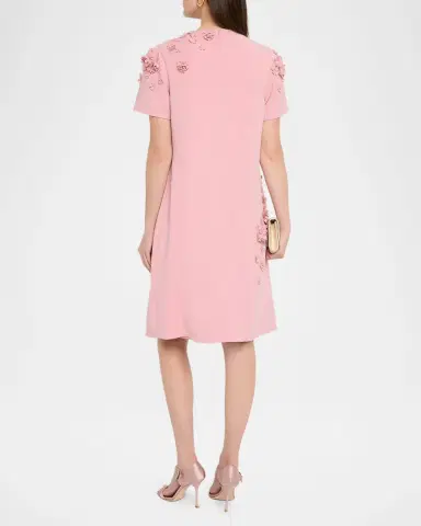 Rickie Freeman for Teri Jon Floral Applique Crepe Dress | Thumbnail 3
