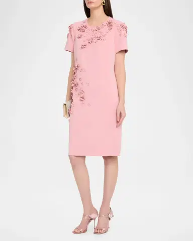 Rickie Freeman for Teri Jon Floral Applique Crepe Dress | Thumbnail 4