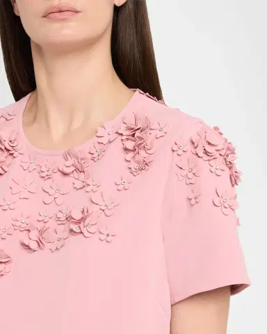 Rickie Freeman for Teri Jon Floral Applique Crepe Dress | Thumbnail 5