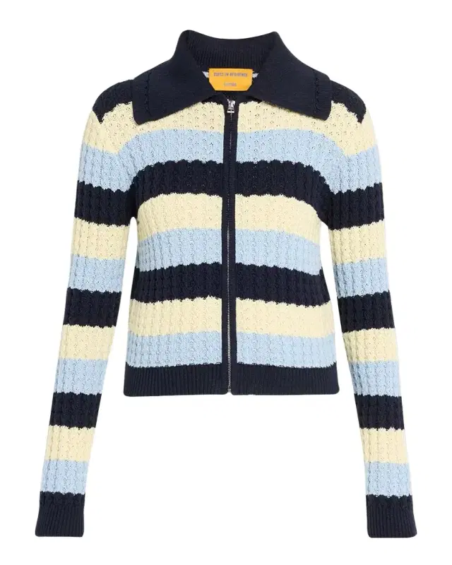 Guest in Residence Kirby Striped Cable-Knit Jacket