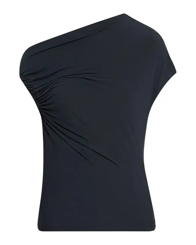 Halle Ruched Asymmetric Tee